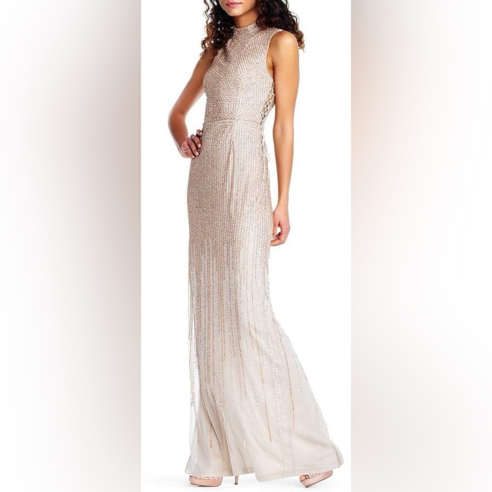 Adrianna Papell Beaded Cream Wedding Dress